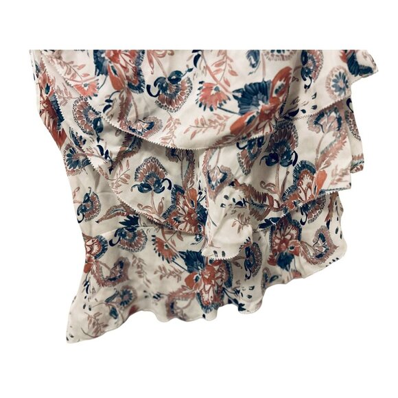 INTERMIX Floral Print One-Shoulder Ruffled Blouse Lightweight Size Small - Picture 5 of 8